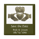 Gold Irish Claddagh - save the date magnets