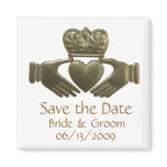 Gold Irish Claddagh - save the date Refrigerator Magnets