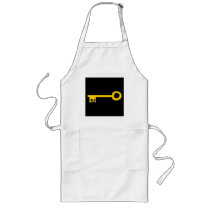Gold Key on Black. Custom Aprons