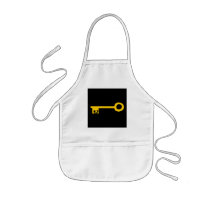 Gold Key on Black. Custom Apron