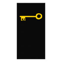 Gold Key on Black. Custom Photo Card
