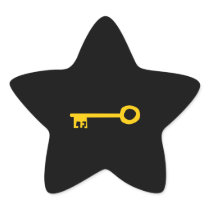 Gold Key on Black. Sticker