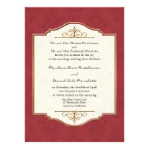 Gold & Lace Classic Formal Elegant Wedding Invite