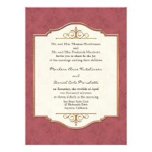 Gold & Lace Classic Formal Elegant Wedding Invite