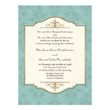 Gold & Lace Classic Formal Elegant Wedding Invite