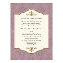 Gold & Lace Classic Formal Elegant Wedding Invite