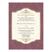 Gold & Lace Classic Formal Elegant Wedding Invite