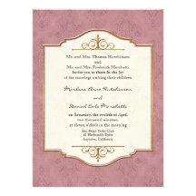 Gold & Lace Classic Formal Elegant Wedding Invite