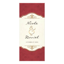 Gold & Lace Formal Elegant Wedding Dinner Menu Announcements