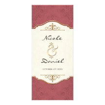 Gold & Lace Formal Elegant Wedding Dinner Menu Personalised Invite