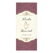 Gold & Lace Formal Elegant Wedding Dinner Menu Invitations