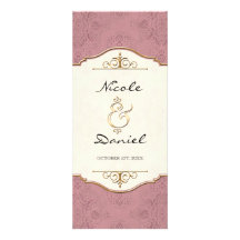 Gold & Lace Formal Elegant Wedding Dinner Menu Personalized Invitation