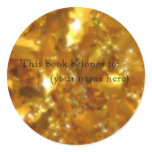 Gold leaves bookplate stickers