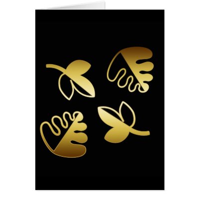 GOLD LEAVES GREETING CARDS by dgpaulart