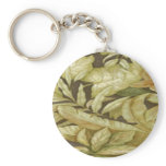 Gold Leaves On Black Key Chain