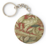Gold Leaves On Red Key Chain