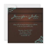 Gold Leaves Wedding Invitation Metallic