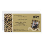 Gold Leopard And Matching Pearls  Invitation