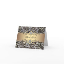Gold Leopard Thank You Cards