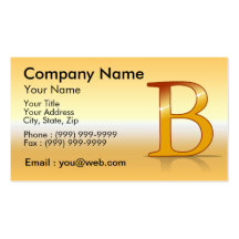 gold lettre "B" Carte De Visite