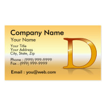 gold lettre "D" Carte De Visite