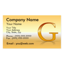 gold lettre "G" Carte De Visite