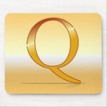 gold lettre "Q" Tapis De Souris