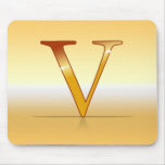 gold lettre "V" Tapis De Souris