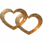 Gold Linked Hearts photo sculptures