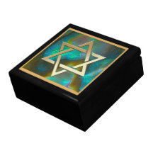 Gold Magen David on Abalone Trinket Box