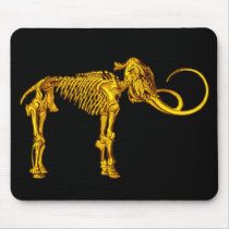 Gold Mammoth Skeleton Mouse Pad
