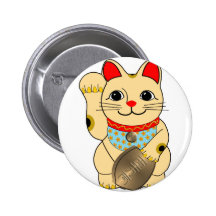 Gold Maneki Neko Pins