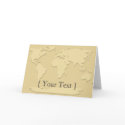 Gold Map World Greeting Card