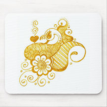 Gold Mehndi henna art Mouse Pad