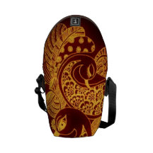 Gold Mehndi Rickshaw Messenger Bag
