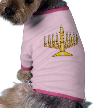 Gold Menorah Doggie T Shirt