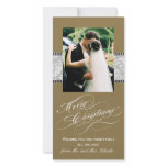 Gold Merry Christmas Photo Cards Silver Damask photo cards