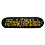 Gold Metal on Black ~ Sick Stick Logo Pro Deck