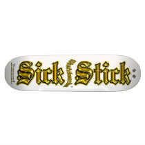 Gold Metal on Clear ~ Sick Stick Logo Pro Deck
