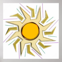 Gold Metallic Super Sun Sign Print