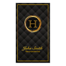 Gold Monogram Neuroscience Business Card