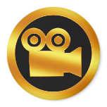 Gold Movie Camera Symbol magnets