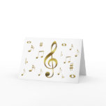 Gold Musical Notes Card