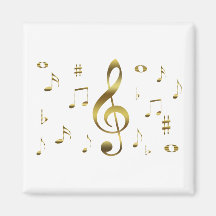 Gold Musical Notes Magnet