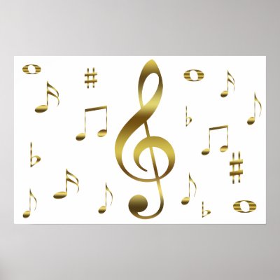 Gold Musical Notes Poster by thehatch