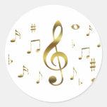 Gold Musical Notes Sticker