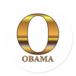 Gold O for Barack Obama Sticker