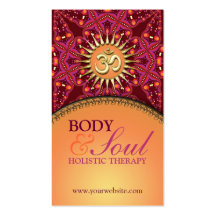 Gold OM Batik  New Age Holistic Business Card