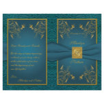Gold on Teal Wedding Program flyers