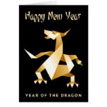 Gold Origami Year of the Dragon on Black 2012 Card